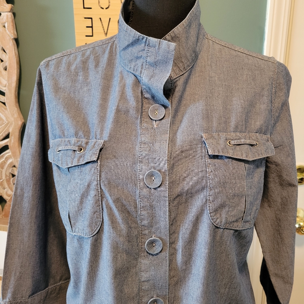 Chico's 100% Cotton Lightweight Jacket, Size 1 (M)
